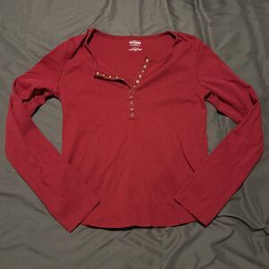 Express - Long Sleeve Red Snaps - Women’s Size L